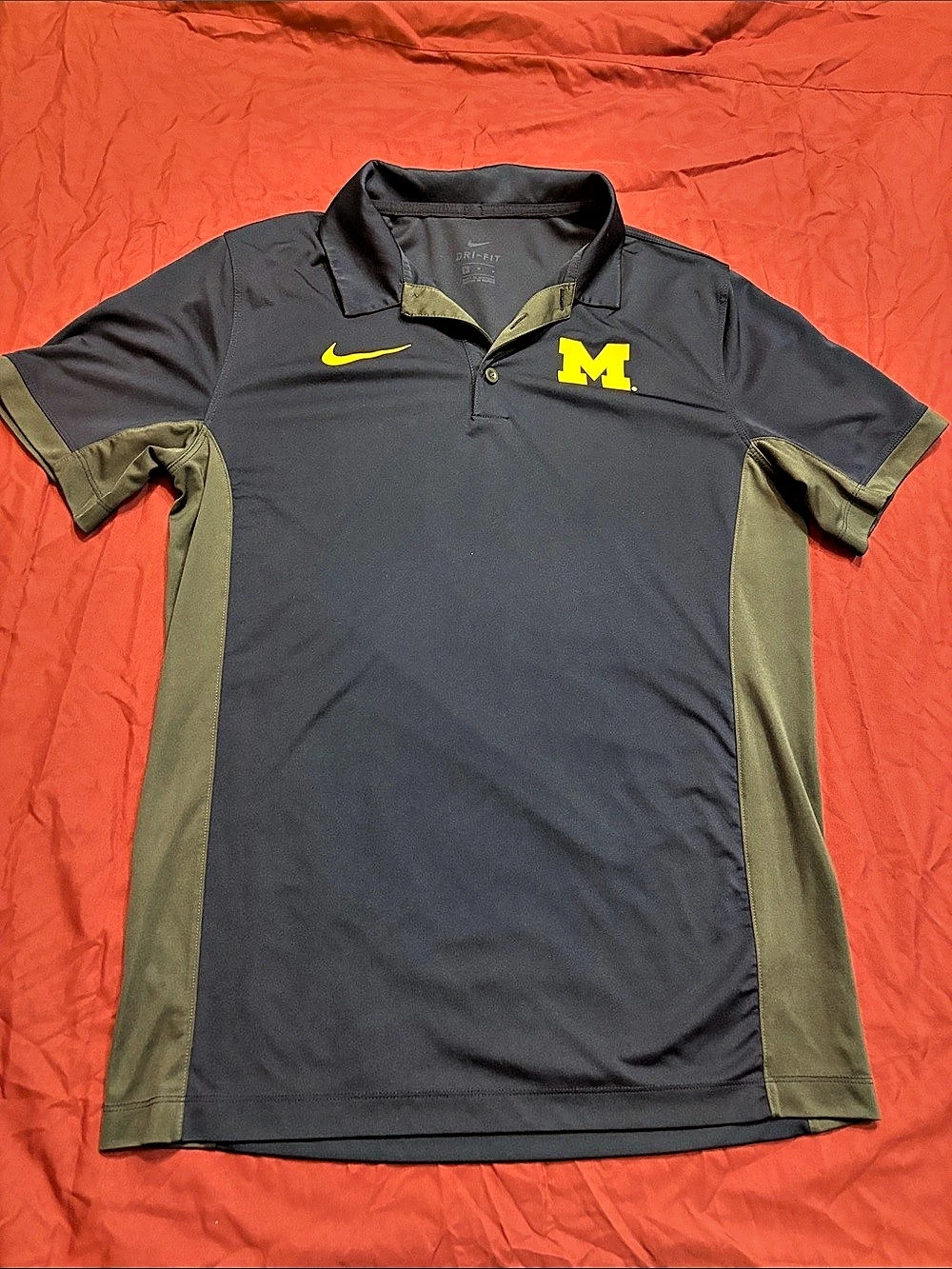 Nike University of Michigan Wolverines Dri-FIT Polo Black & Green